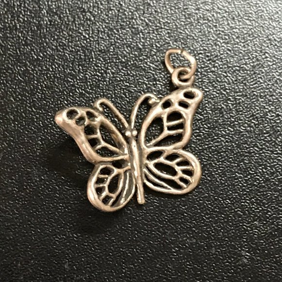 Sterling Silver Open Wing Butterfly Pendant - Picture 3 of 6